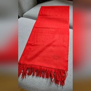Hermes Cashmere Stole Cornaline 3B Red Orange 70 X 175 cm Preloved